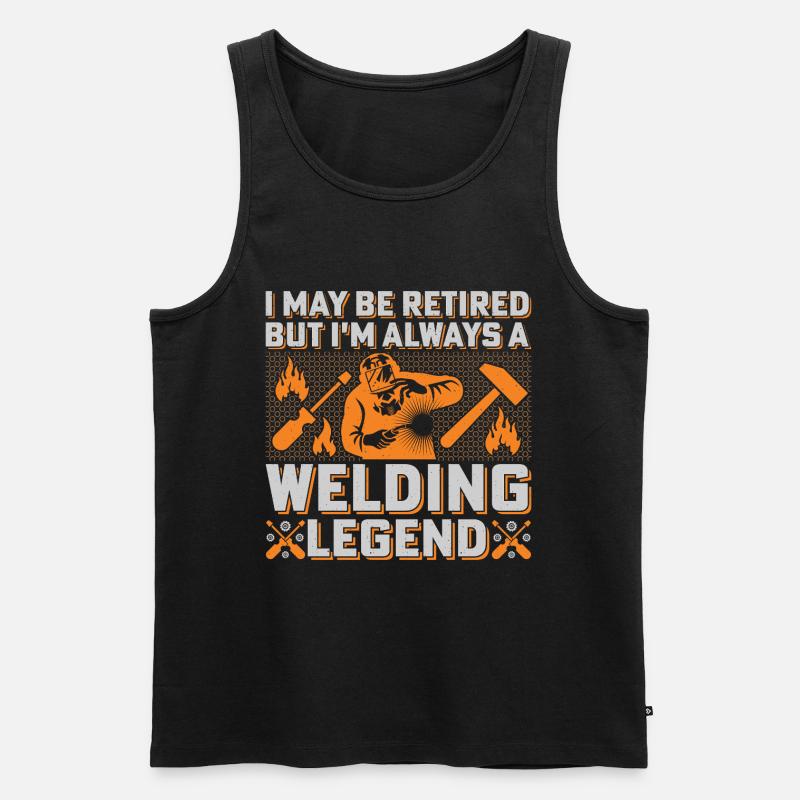 Welding Legend: Flames & Tools Welders - Men's Premium Organic Tank Top - black