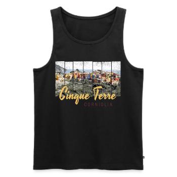 Cinque Terre Corniglia Riomaggiore Italien Vintage - Männer Premium Bio Tank Top - Schwarz - Vorne - Michal (187cm)