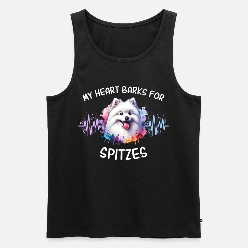 Spitz Herzlinie - Männer Premium Bio Tank Top - Schwarz