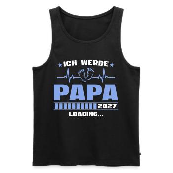 Ich werde Papa 2027 – Werdender Vater - Männer Premium Bio Tank Top - Schwarz - Vorne - AI Model Male 178 light (178cm)