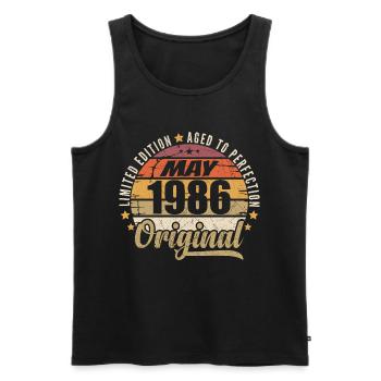 Vintage Design May 1986 Limited Edition May 1986 - Men's Premium Organic Tank Top - black - Front - Michal (187cm)