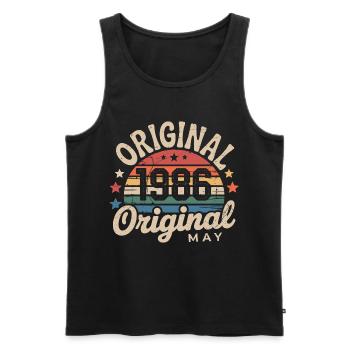 Vintage Mai 1986: Der authentische Mythos Mai 1986 - Männer Premium Bio Tank Top - Schwarz - Vorne - Michal (187cm)