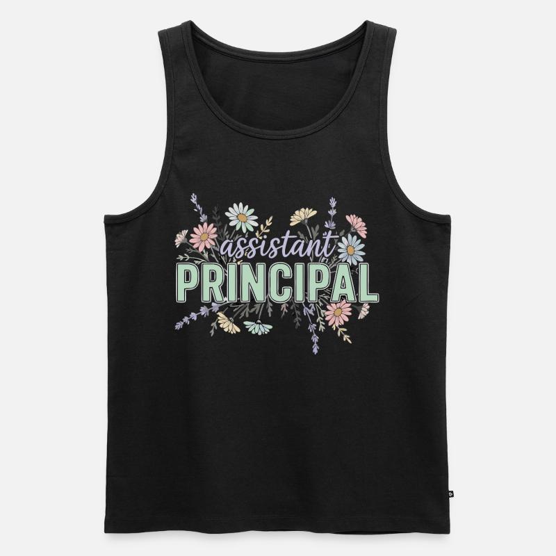 Konrektor Assistant Principal Blumen - Männer Premium Bio Tank Top - Schwarz
