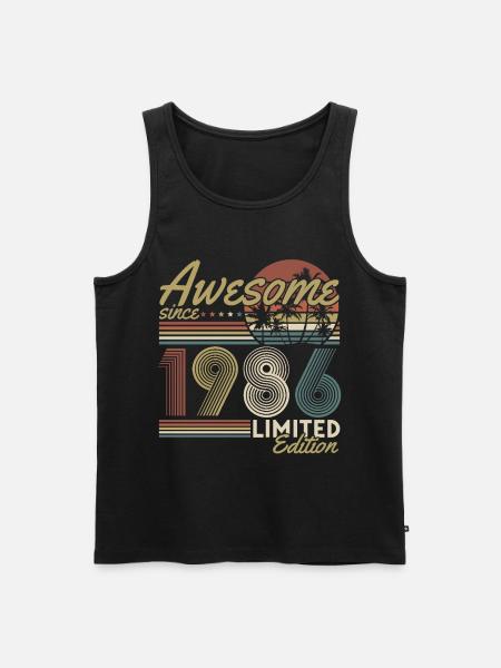 Bursdag i 1986 - Retro gave - Premium økologisk Tanktop for menn - svart