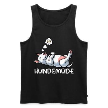 Hundemüde Miniatur Bullterrier Bully Bullterrier - Männer Premium Bio Tank Top - Schwarz - Vorne - Michal (187cm)