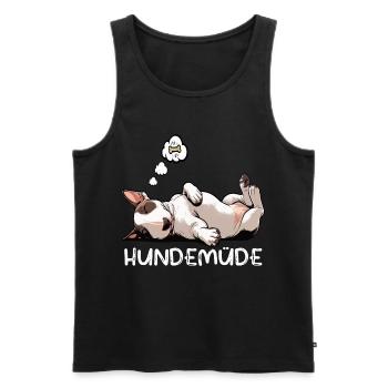 Hundemüde Miniatur Bullterrier Bully Bullterrier - Männer Premium Bio Tank Top - Schwarz - Vorne - Michal (187cm)