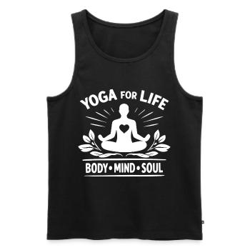 Yoga for Life Body Mind Soul Meditation - Débardeur bio Premium Homme - noir - Devant - Michal (187cm)