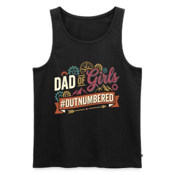 Papa des filles surpassés en nombre Papa au tournevis - Débardeur bio Premium Homme - noir - Devant - Michal (187cm)