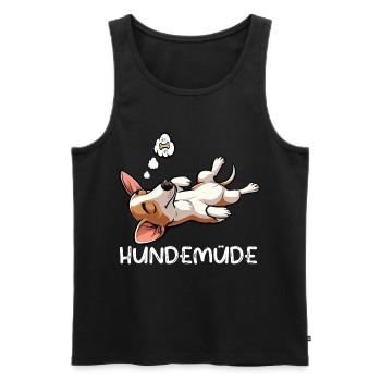 Hundemüde Podenco Podencos Podencoliebhaber  - Männer Premium Bio Tank Top - Schwarz - Vorne - Michal (187cm)
