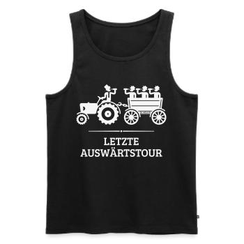 Letzte Auswärtstour Mit Trecker (JGA Bräutigam W) - Männer Premium Bio Tank Top - Schwarz - Vorne - AI Model Male 178 light (178cm)