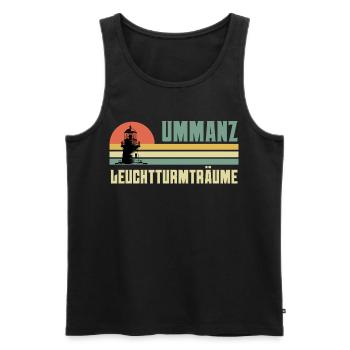 Ostsee Urlaub UMMANZ LEUCHTTURMTRÄUME Lustig - Männer Premium Bio Tank Top - Schwarz - Vorne - AI Model Male 178 light (178cm)