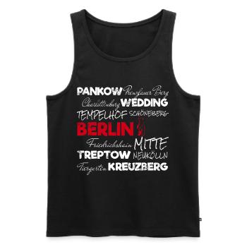 Berlin Retro Stadt und Bär Vintage Urlaub Souvenir - Männer Premium Bio Tank Top - Schwarz - Vorne - Michal (187cm)