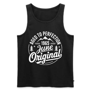 Juni 1965 – Legende der Gipfel und Berge - Männer Premium Bio Tank Top - Schwarz - Vorne - Michal (187cm)