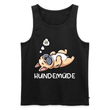 Hundemüde Französische Bulldogge Frenchie Frenchie - Männer Premium Bio Tank Top - Schwarz - Vorne - AI Model Male 178 light (178cm)