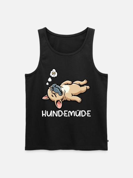 Hundemüde Französische Bulldogge Frenchie Frenchie - Männer Premium Bio Tank Top - Schwarz