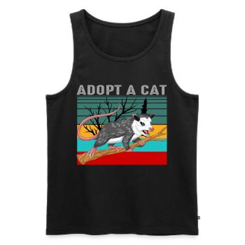 Vintage Opossum Shirt - Retro Adopt A Cat - Men's Premium Organic Tank Top - black - Front - Michal (187cm)