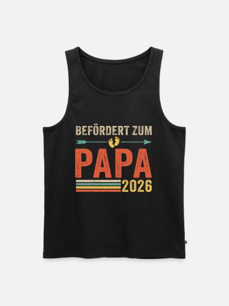 Retro Befördert zum Papa 2026 - Männer Premium Bio Tank Top - Schwarz