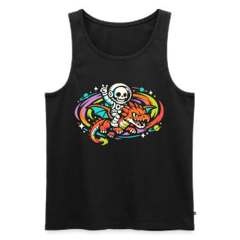 Weltraumdrache - Männer Premium Bio Tank Top - Schwarz - Vorne - AI Model Male 178 light (178cm)
