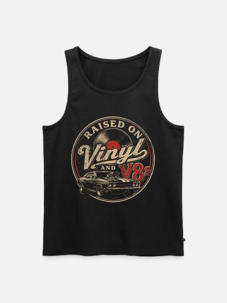Passion vinyle et voitures V8 - Débardeur bio Premium Homme - noir