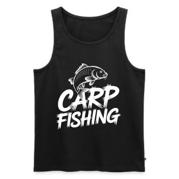 Carp Fishing Brush Design - Men's Premium Organic Tank Top - black - Front - AI Model Male 178 light (178cm)