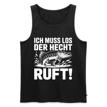 Hecht Angeln Humor - Männer Premium Bio Tank Top - Schwarz - Vorne - Michal (187cm)