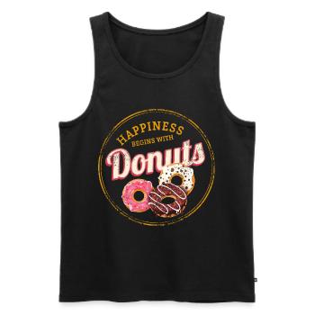 Donut Pastry Vintage Cake Doughnut Design - Débardeur bio Premium Homme - noir - Devant - Michal (187cm)