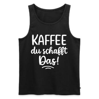 Kaffee: Du schaffst Das! Morgenmuffel Kaffeetrinke - Männer Premium Bio Tank Top - Schwarz - Vorne - AI Model Male 178 light (178cm)