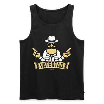Vatertag Handzeichen (Männertag Herrentag / NEG2C) - Männer Premium Bio Tank Top - Schwarz - Vorne - Michal (187cm)