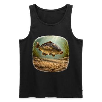 Mirror Carp Underwater Fishing Design - Men's Premium Organic Tank Top - black - Front - AI Model Male 178 light (178cm)