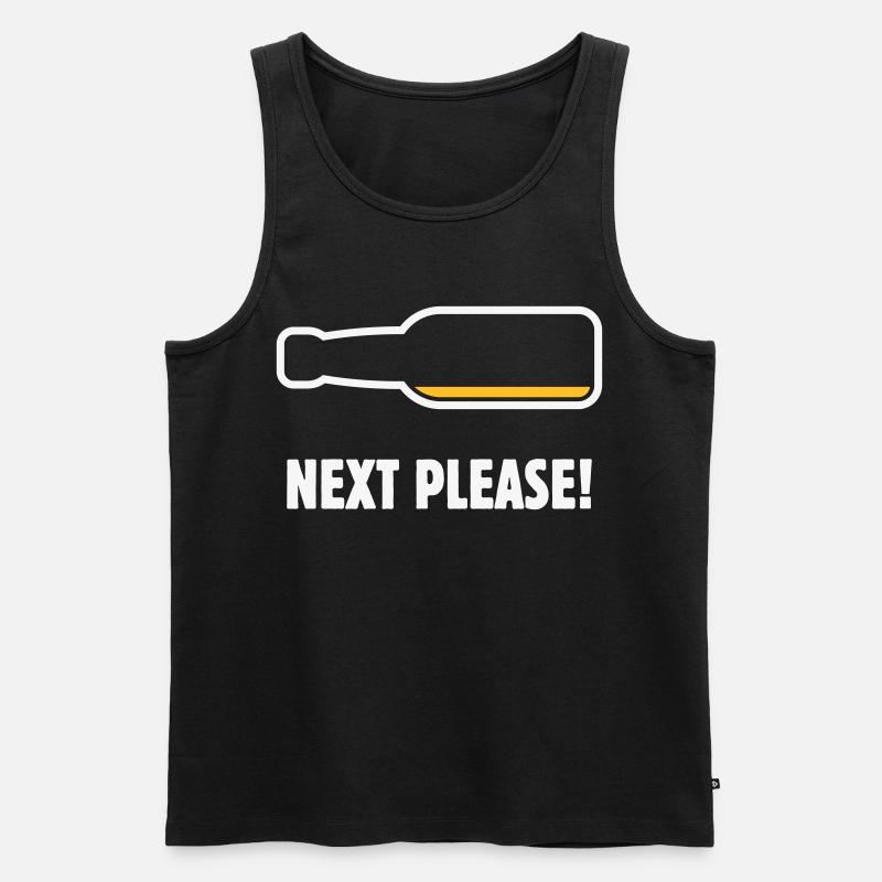 Next Please! (Bier / Bierchen / NEG 2C) - Männer Premium Bio Tank Top - Schwarz