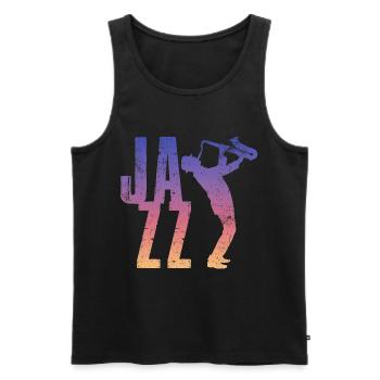 Jazz Rétro - Débardeur bio Premium Homme - noir - Devant - Michal (187cm)
