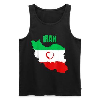 Iranische Herzflagge - Männer Premium Bio Tank Top - Schwarz - Vorne - Michal (187cm)