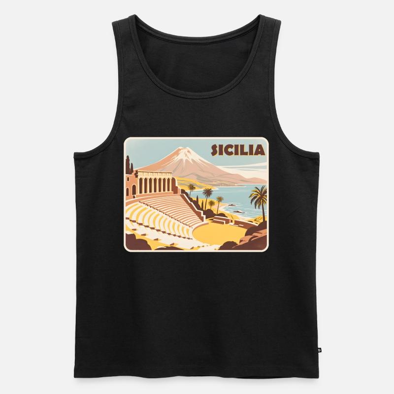 Sizilien - Männer Premium Bio Tank Top - Schwarz