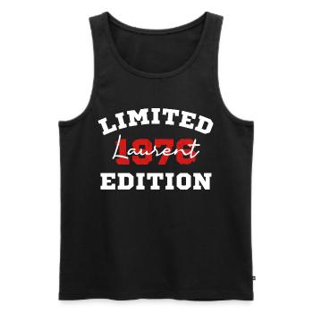 Limitierte Ausgabe 1976 Laurent Vintage - Männer Premium Bio Tank Top - Schwarz - Vorne - AI Model Male 178 light (178cm)