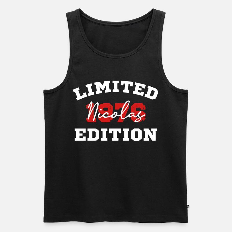 Limitierte Auflage Nicolas - Männer Premium Bio Tank Top - Schwarz