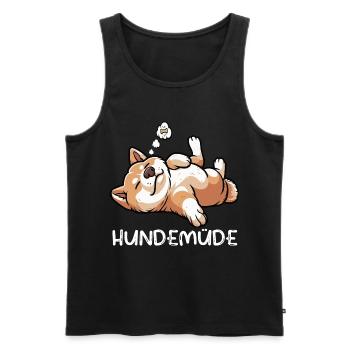 Hundemüde Akita Akitabesitzer Akitas Akitahalter - Männer Premium Bio Tank Top - Schwarz - Vorne - Michal (187cm)