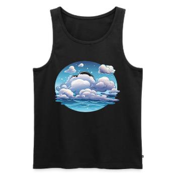 Circular clouds over the ocean - Men's Premium Organic Tank Top - black - Front - AI Model Male 178 light (178cm)