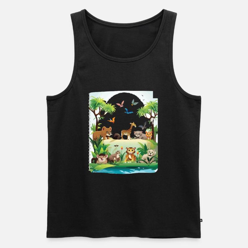 Tierwelt Jungle Parade - Männer Premium Bio Tank Top - Schwarz