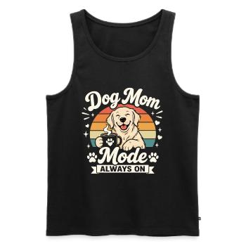 Dog Mom Fashion Always On Coffee Dog Love Retro - Men's Premium Organic Tank Top - black - Front - AI Model Male 178 light (178cm)