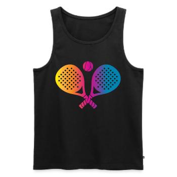 Padel Sport - Männer Premium Bio Tank Top - Schwarz - Vorne - AI Model Male 178 light (178cm)