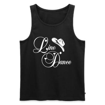 Line Dance Script Logo - Men's Premium Organic Tank Top - black - Front - AI Model Male 178 light (178cm)