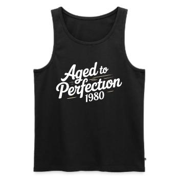 1980 Design for the 46 – For 46 years - Men's Premium Organic Tank Top - black - Front - Michal (187cm)