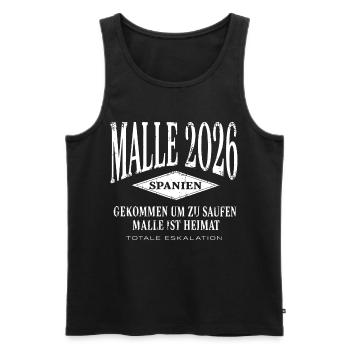 Malle 2026 gekommen um zu saufen Malle ist Heimat - Männer Premium Bio Tank Top - Schwarz - Vorne - Michal (187cm)