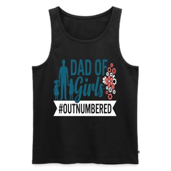 Dad of Girls Outnumbered Daddy Girl - Men's Premium Organic Tank Top - black - Front - Michal (187cm)