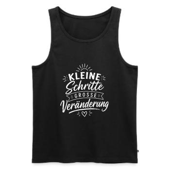 Kleine Schritte Große Veränderung - Männer Premium Bio Tank Top - Schwarz - Vorne - AI Model Male 178 light (178cm)