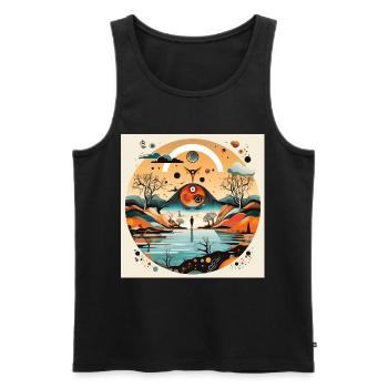 Circle Landscape of the Eyes - Men's Premium Organic Tank Top - black - Front - AI Model Male 178 light (178cm)