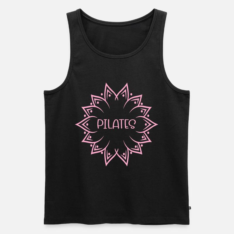 Pilates Blume - Männer Premium Bio Tank Top - Schwarz