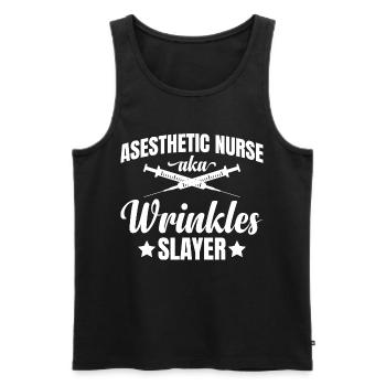  Asesthetic Nurse aka Wrinkles Slayer Botox - Men's Premium Organic Tank Top - black - Front - AI Model Male 178 light (178cm)