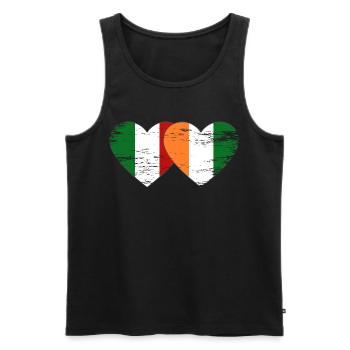 Drapeau Italien de Côte d’Ivoire Cœur utilisé - Débardeur bio Premium Homme - noir - Devant - AI Model Male 178 light (178cm)