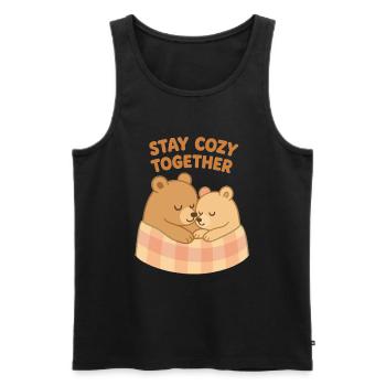 Süße Bären: Stay Cozy Together – Kuschelzeit - Männer Premium Bio Tank Top - Schwarz - Vorne - AI Model Male 178 light (178cm)